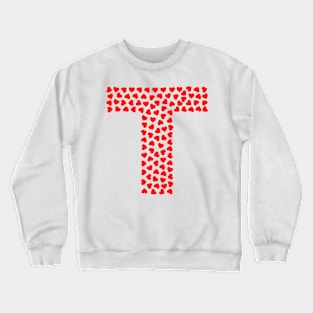 Letter T Heart Shape Initial Crewneck Sweatshirt